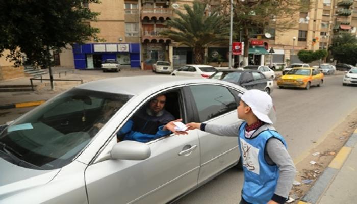 مدرسة محمد محمود بن عثمان تحي دكري شهداء القنصلية الايطالية ببنغازي وتنظم حملة لنصرة رسول الله 