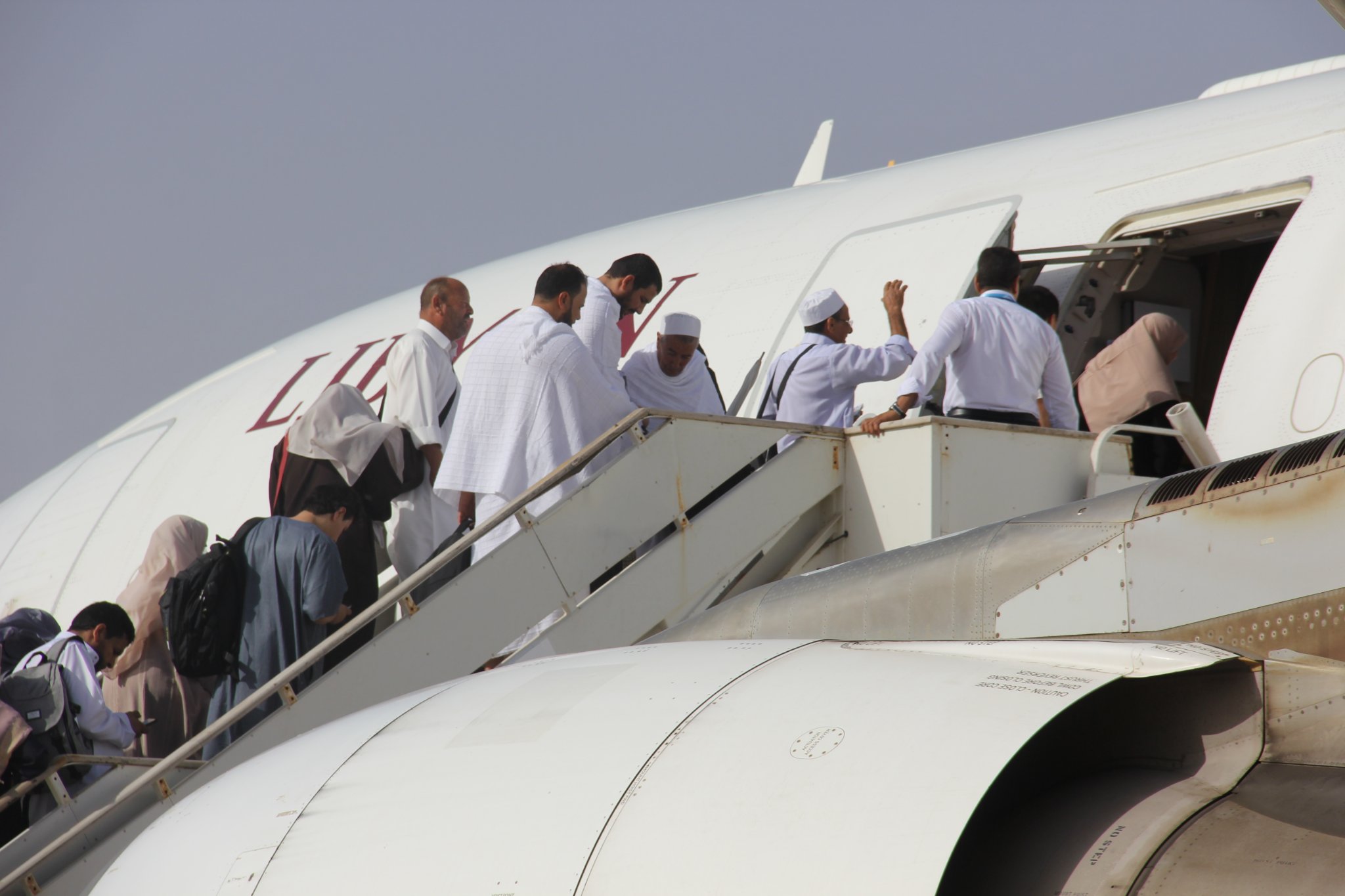 First Libyan pilgrims from central region Leave Misrata International Airport.