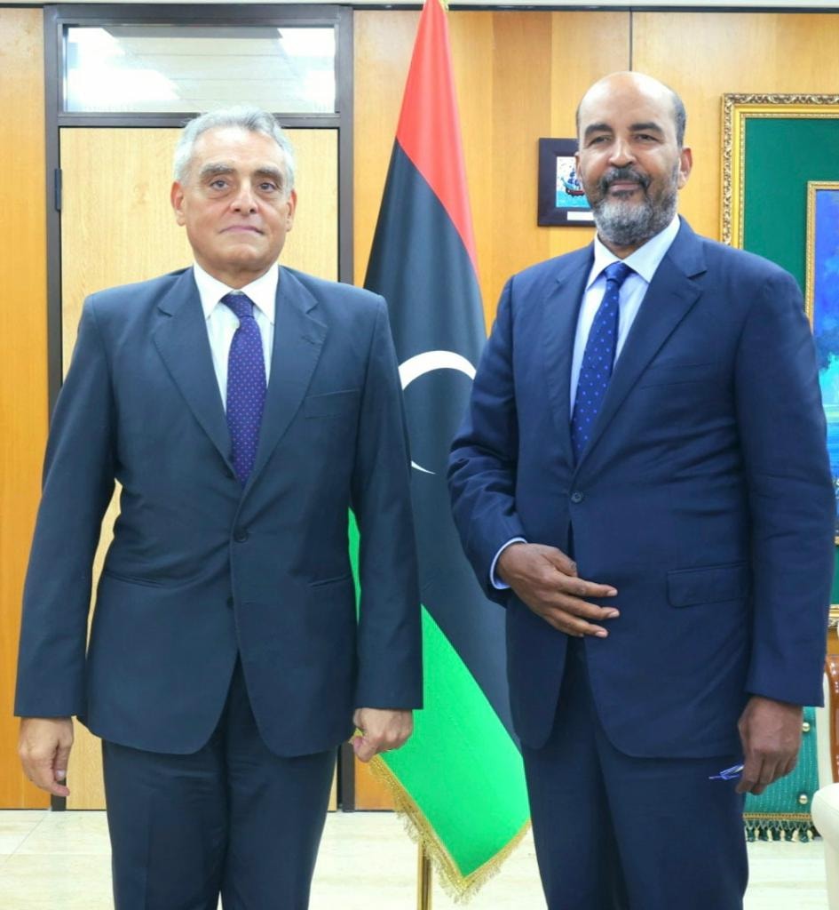 Representative of the Presidential Council (Moussa Al-Koni) receives the Italian ambassador to Libya.