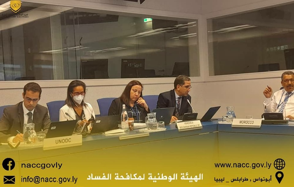 The Governmental Experts group on the Mechanism of the United Nations Convention against Corruption for the State of Libya discusses in Vienna efforts to cooperate with international organizations.