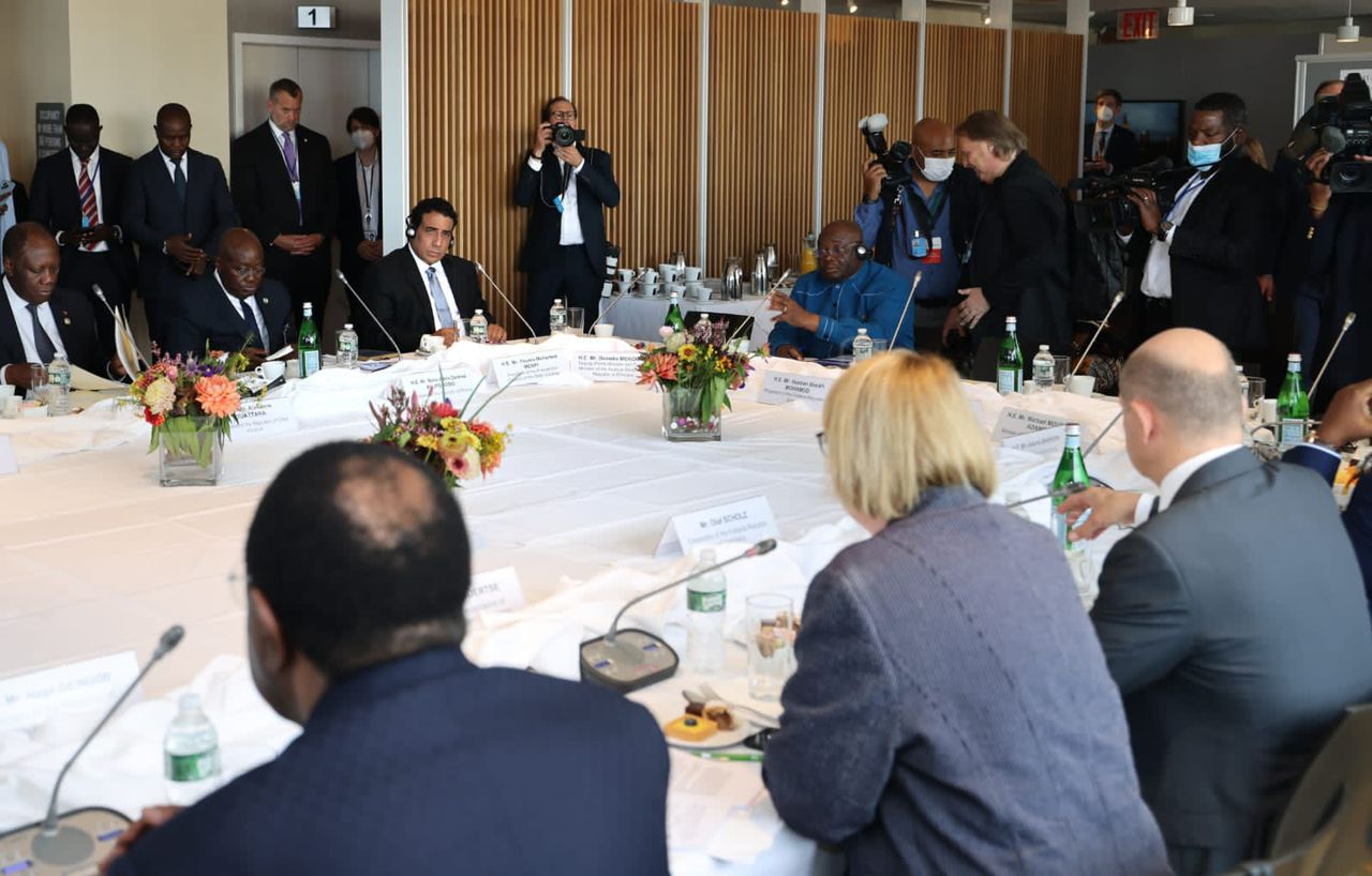 In the presence of President of Presidential Council, a consultative meeting held in New York and attended by German Chancellor, President of the Republic of Senegal and the Chairperson of the African Union Commission.