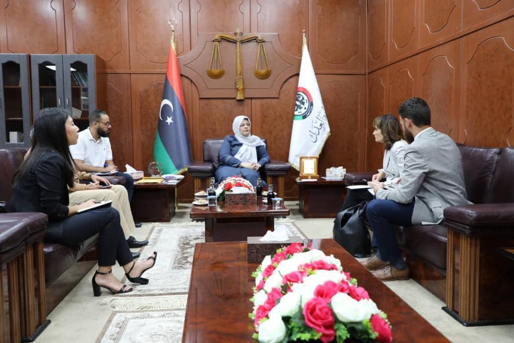 The Minister of Justice discusses with the United Nations Humanitarian Coordinator in Libya the file of national reconciliation and the development of the justice and the judicial systems.