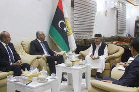  رئيس مجلس النواب يلتقي بمدينة القبة رئيس الحكومة المكلفة من المجلس ( باشاغا ) .