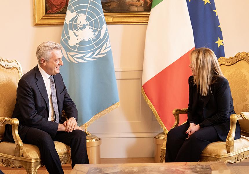 La PM italienne salue les efforts du HCR en Libye et dans la région du Sahel africain.