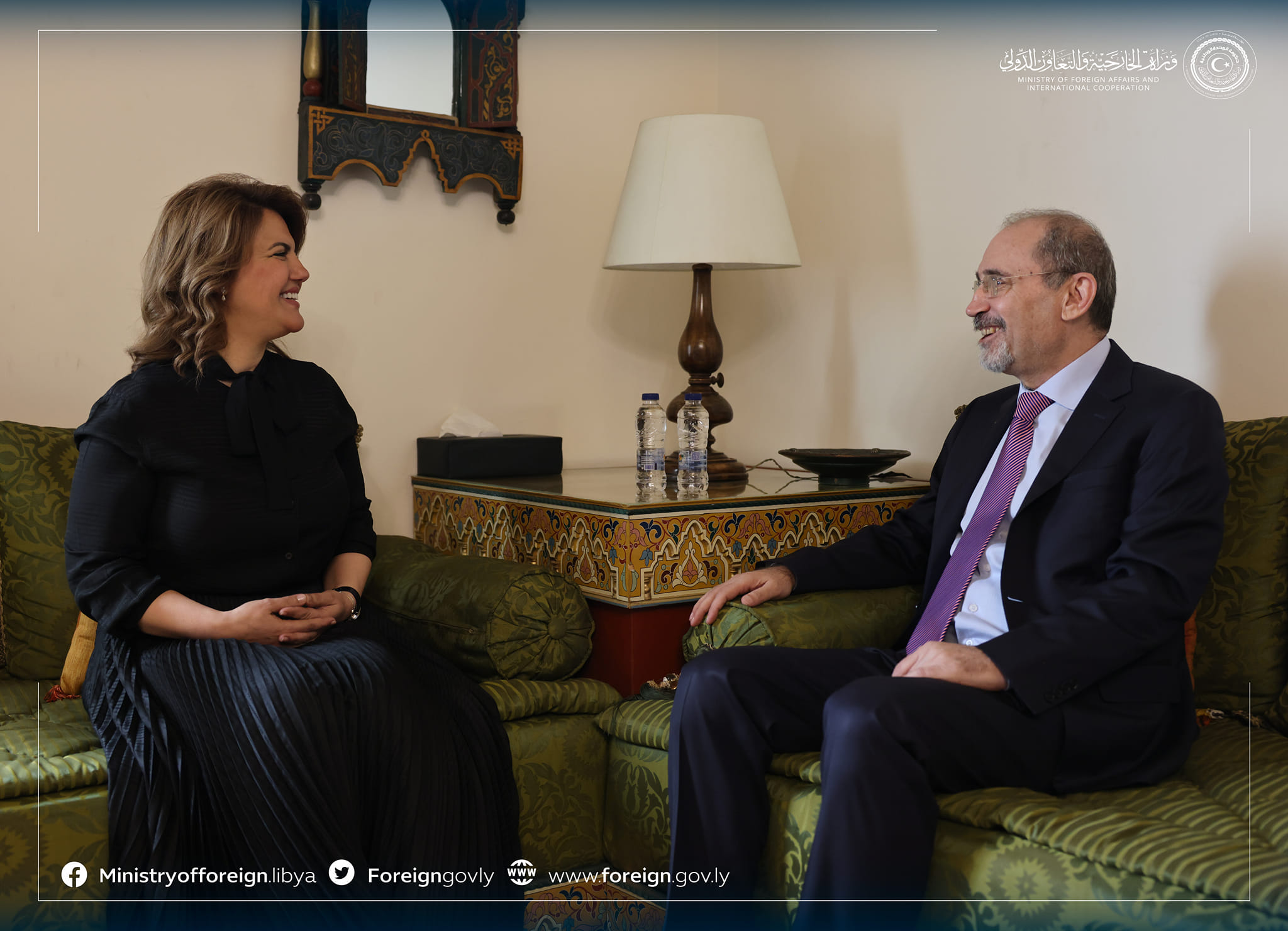 Le processus de la coopération bilatérale entre la Libye et la Jordanie et la marche de l'action arabe au centre de la rencontre entre Mme. Al-Mangoush et son homologue jordanien.