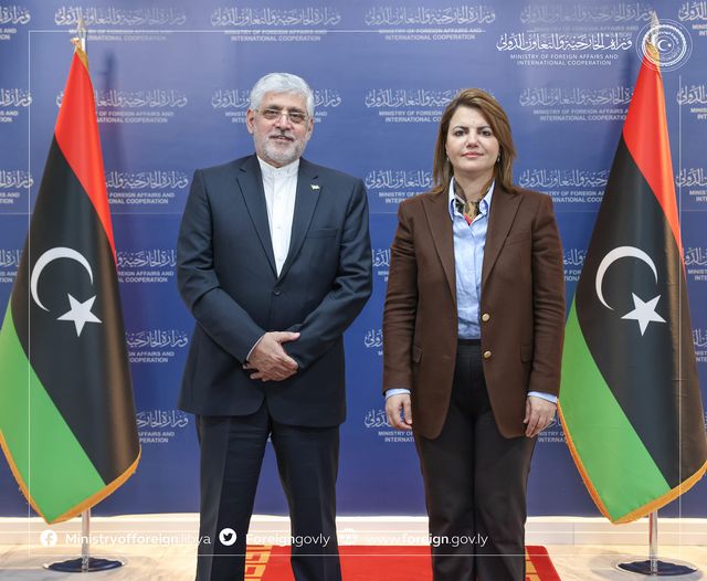 Al-Manqoush and Iranian Ambassador to Libya discuss relations between the two countries.