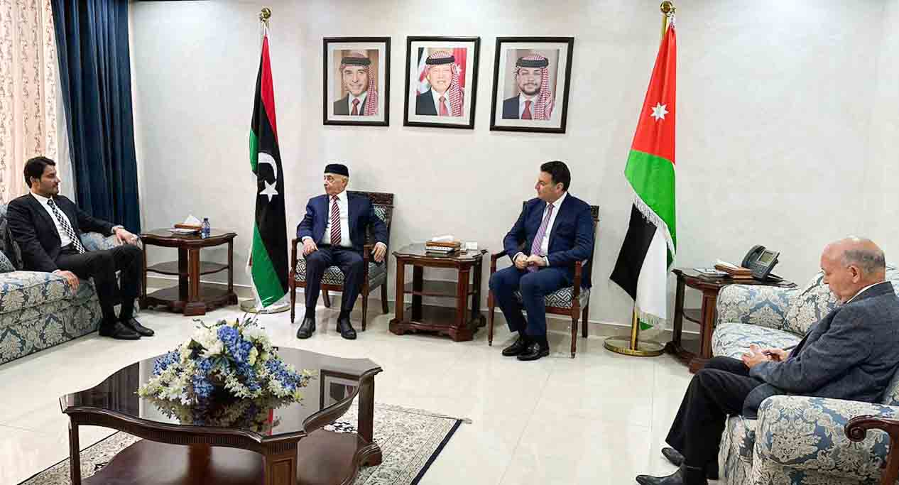 Parliament Speaker Aguila Saleh discusses with his Jordanian counterpart the political developments in Libya