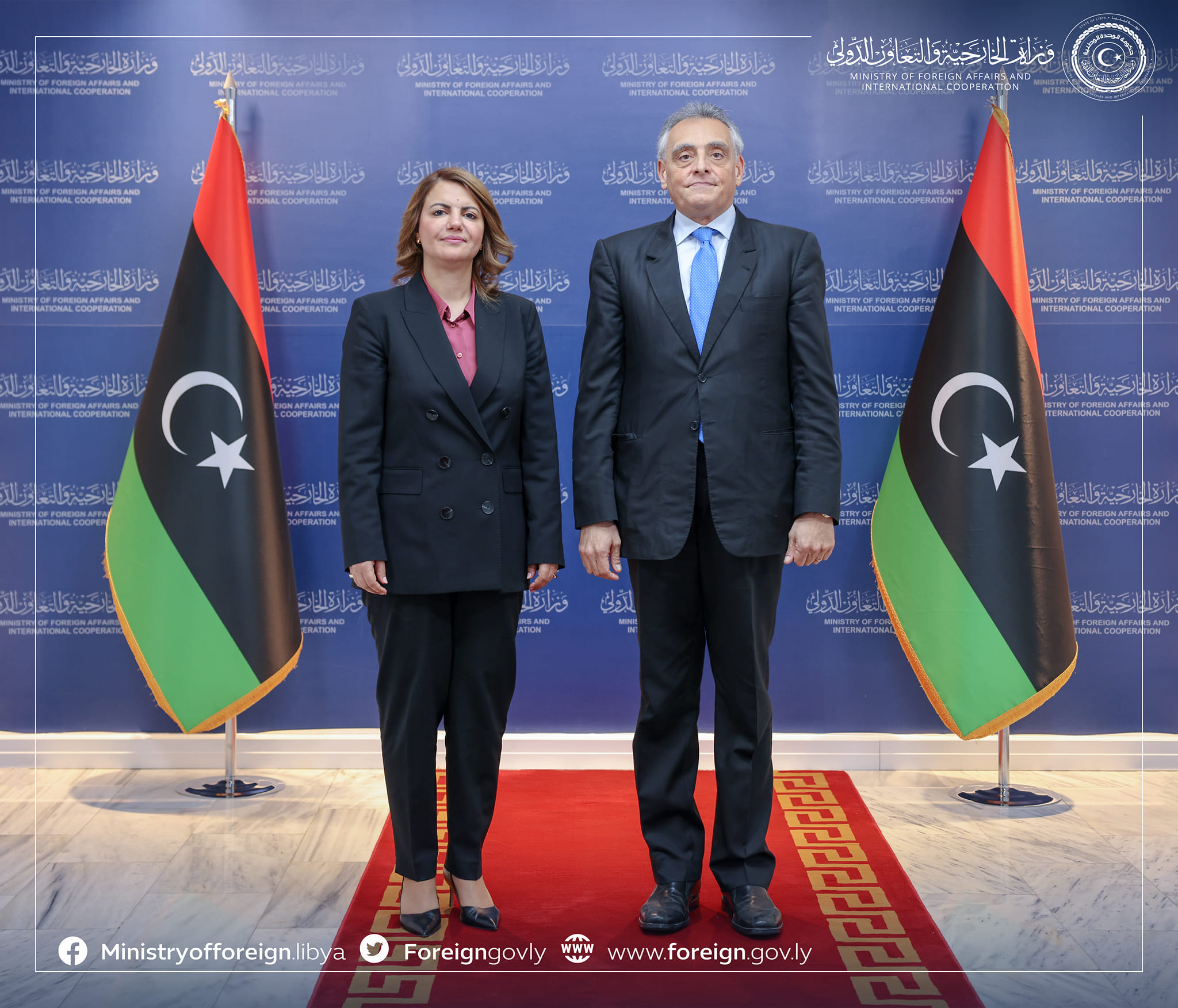 La ministre al-Mangoush, salue les efforts de l'ambassadeur d'Italie ce qui a contribué à renforcer des liens d'amitié en la Libye et l'Italie- a-t-elle dit.