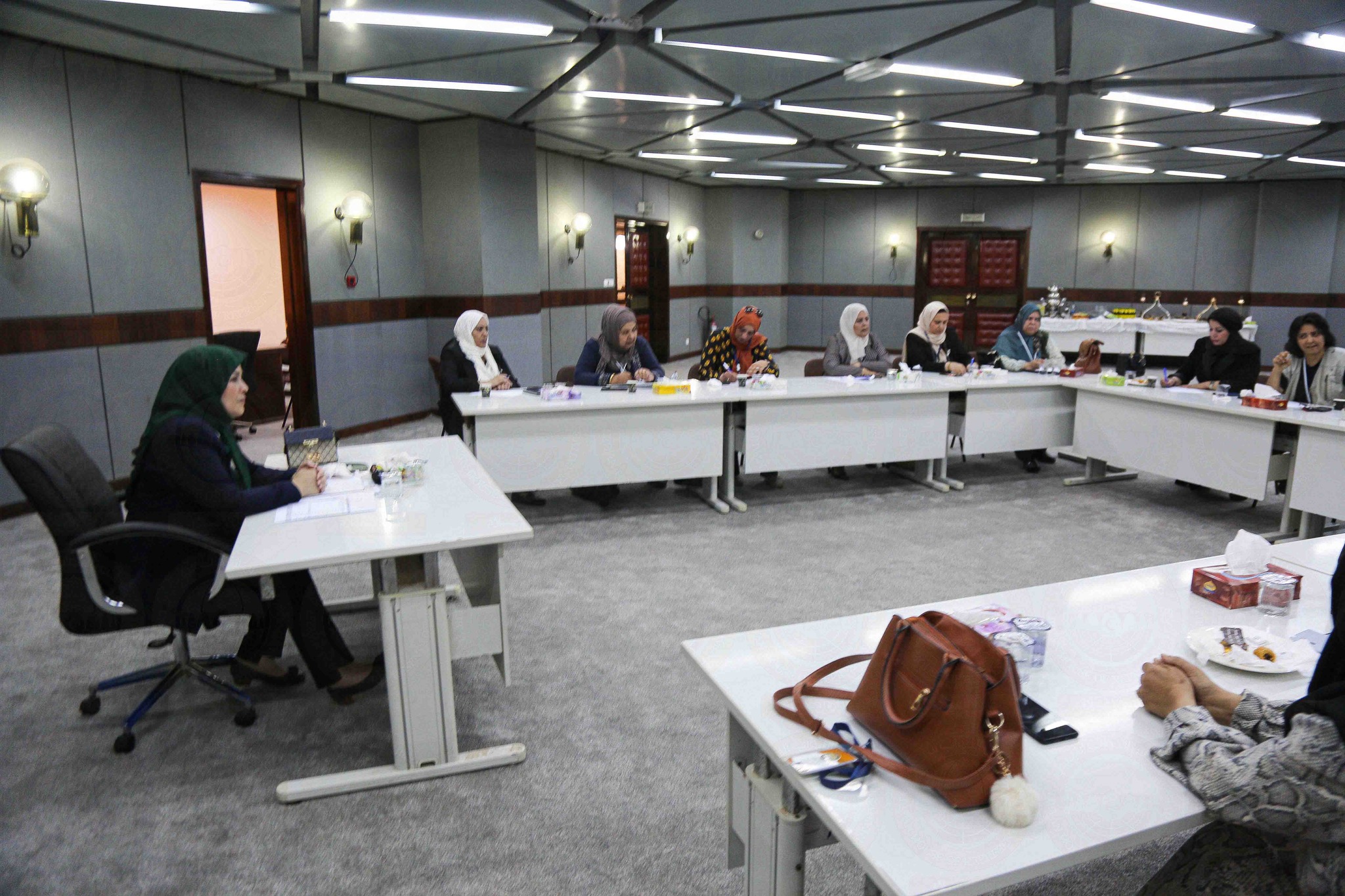 The head of the Women's Affairs Committee discusses with the "Women and Peace" team the mechanisms that achieve peace and community security in Libya.