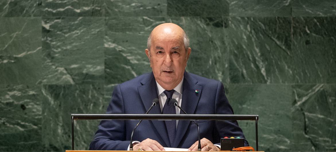 President Tebboune confirms his country's support for United Nations efforts aimed at finding a political solution led by the Libyans themselves.