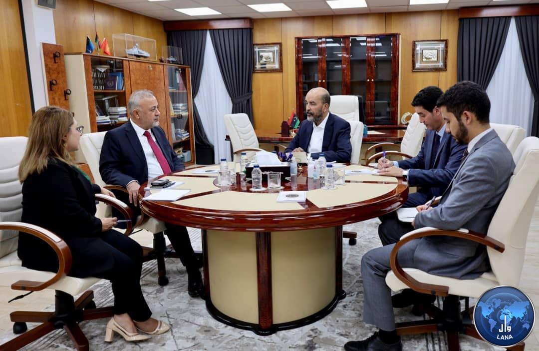 Al-Koni meets with the Ambassador of the Republic of Turkey to Libya.