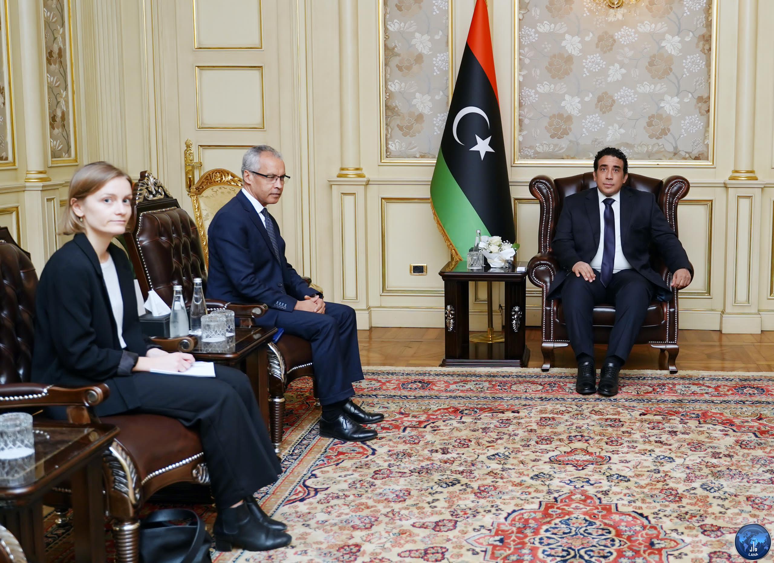 المنفي يلتقى سفير الجمهورية الفرنسية لدى ليبيا .