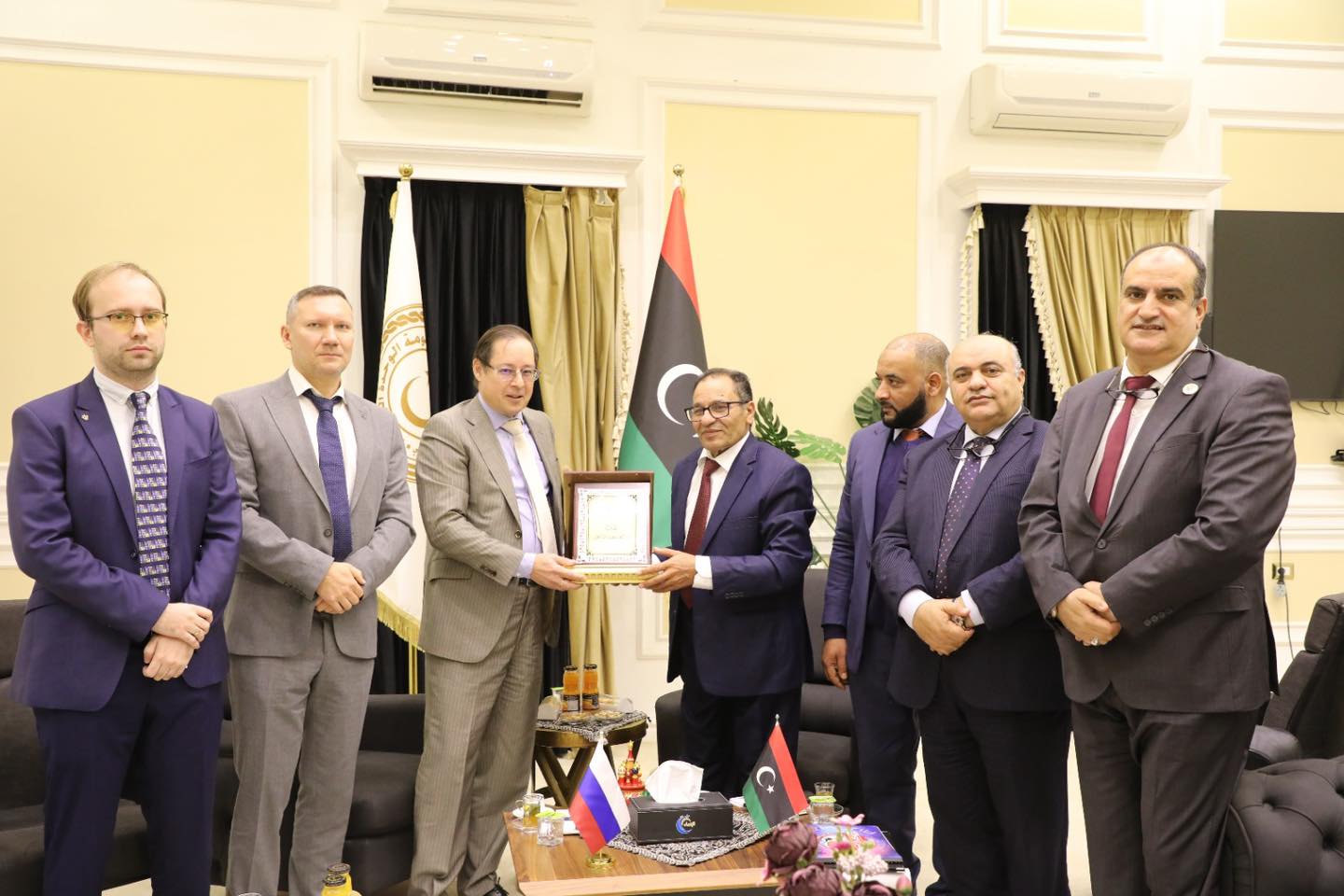 Al-Keeb discusses with the Russian ambassador to Libya cooperation in the cultural and scientific fields.