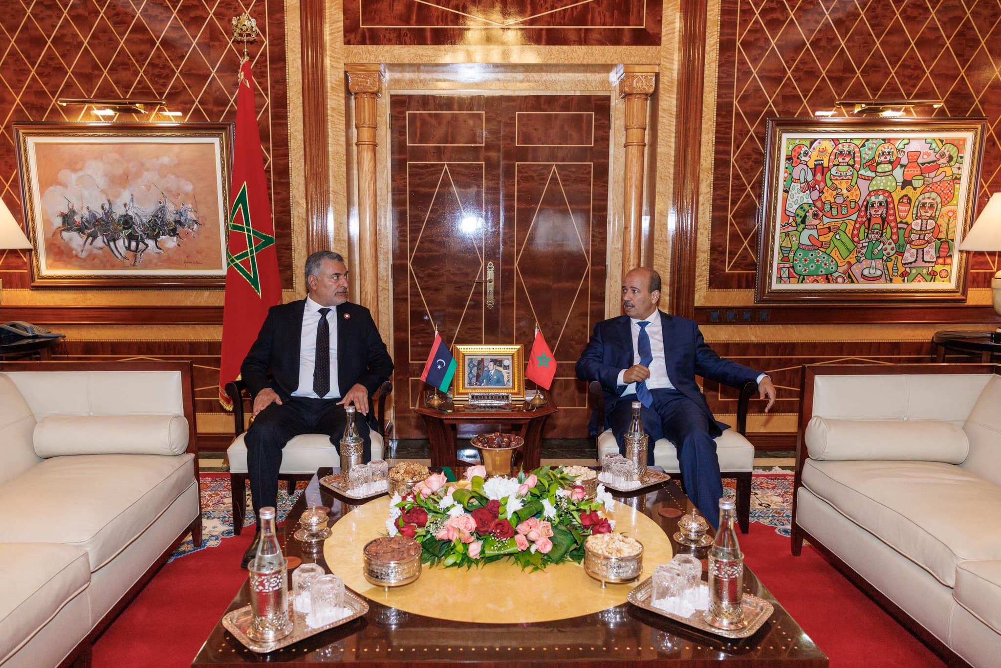  ( تكالة ) يلتقي  رئيس مجلس المستشارين بالبرلمان المغربي  بمدينة الرباط .