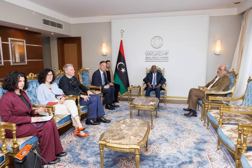 النائب الأول لرئيس المجلس الأعلى للدولة يناقش مع المبعوث الألماني الخاص إلى ليبيا آلية تنفيذ وإنجاز الاستحقاق الانتخابي.