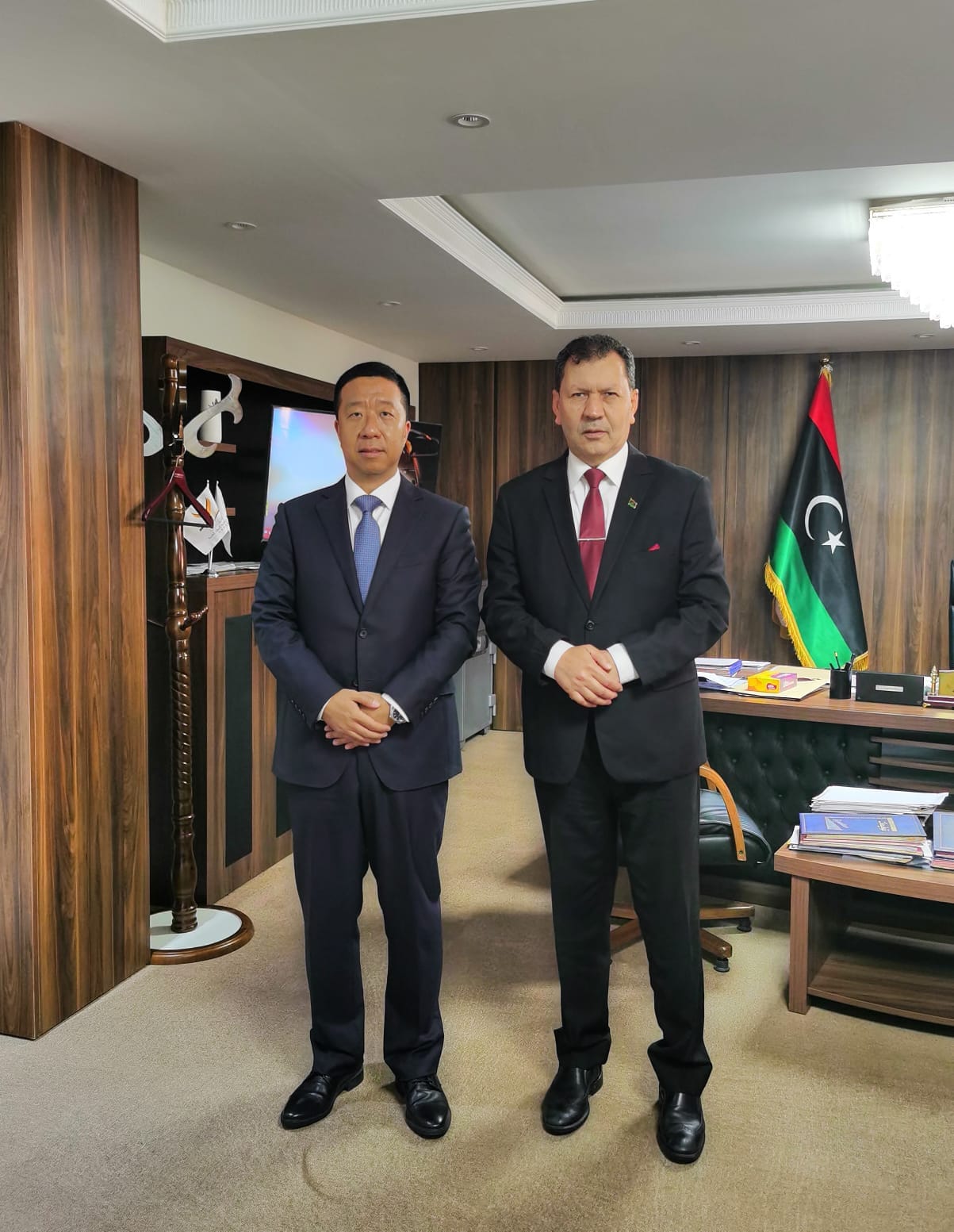 The Undersecretary of the Ministry of Foreign Affairs for Political Affairs meets with the Chargé d'Affaires of the Chinese Embassy in Libya.