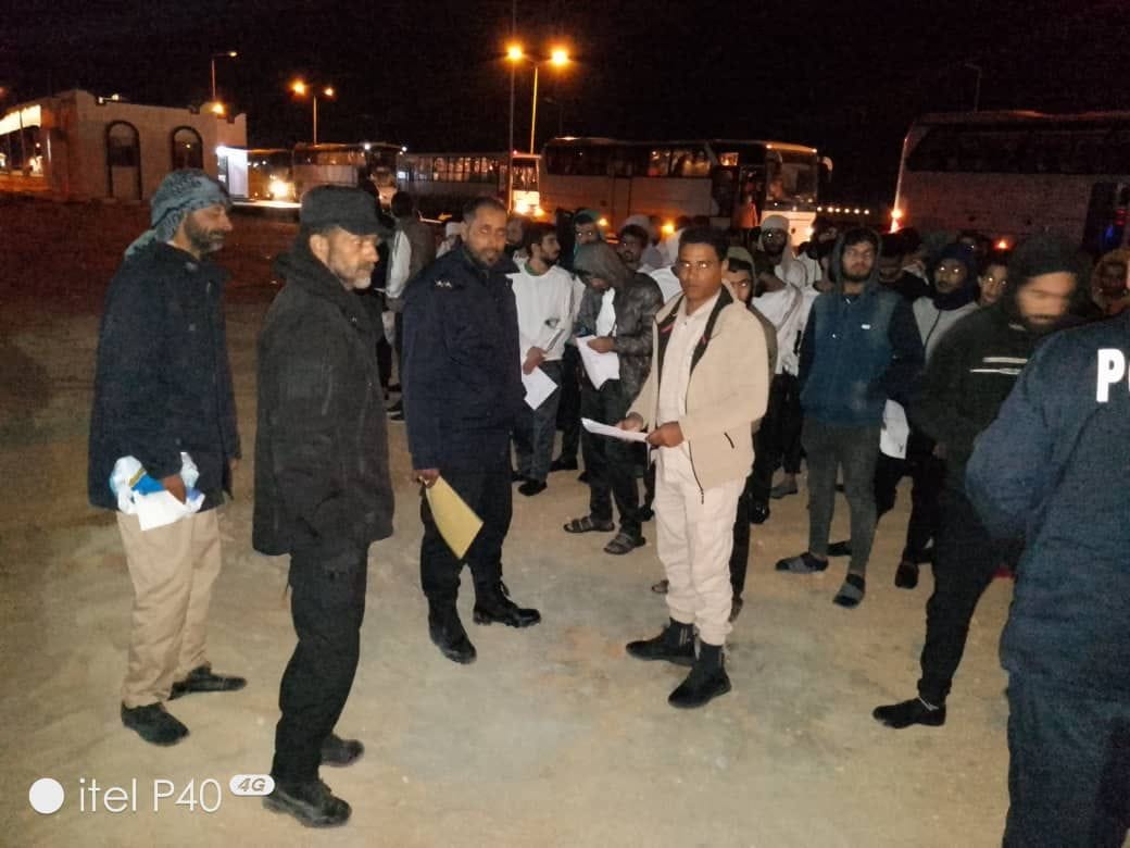 Deportation of 178 illegal Egyptian migrants through Imsaed Land Port.