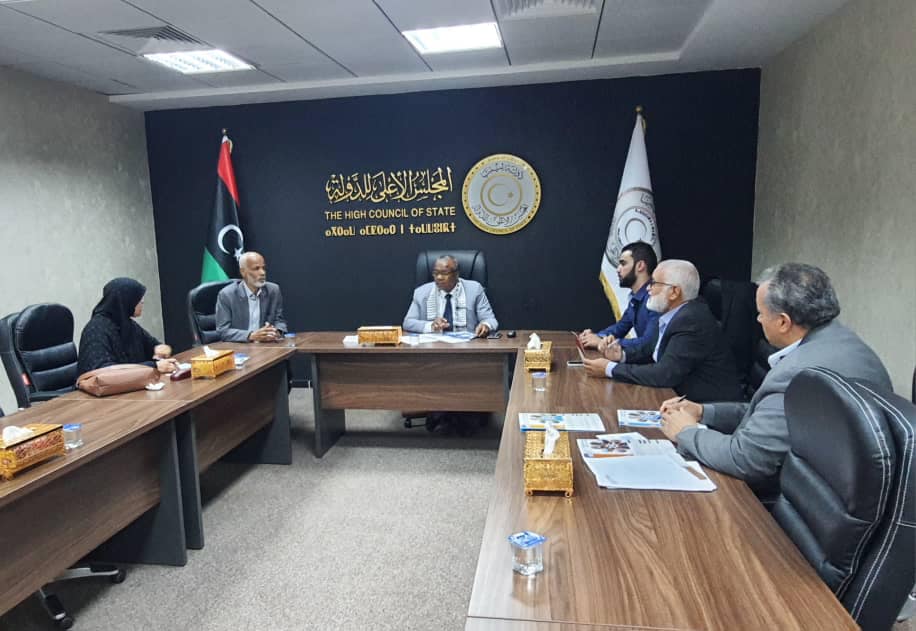 The Committee for Supporting the Palestinian Cause in the High Council of State discusses the Libyan campaign for Gaza City relief.