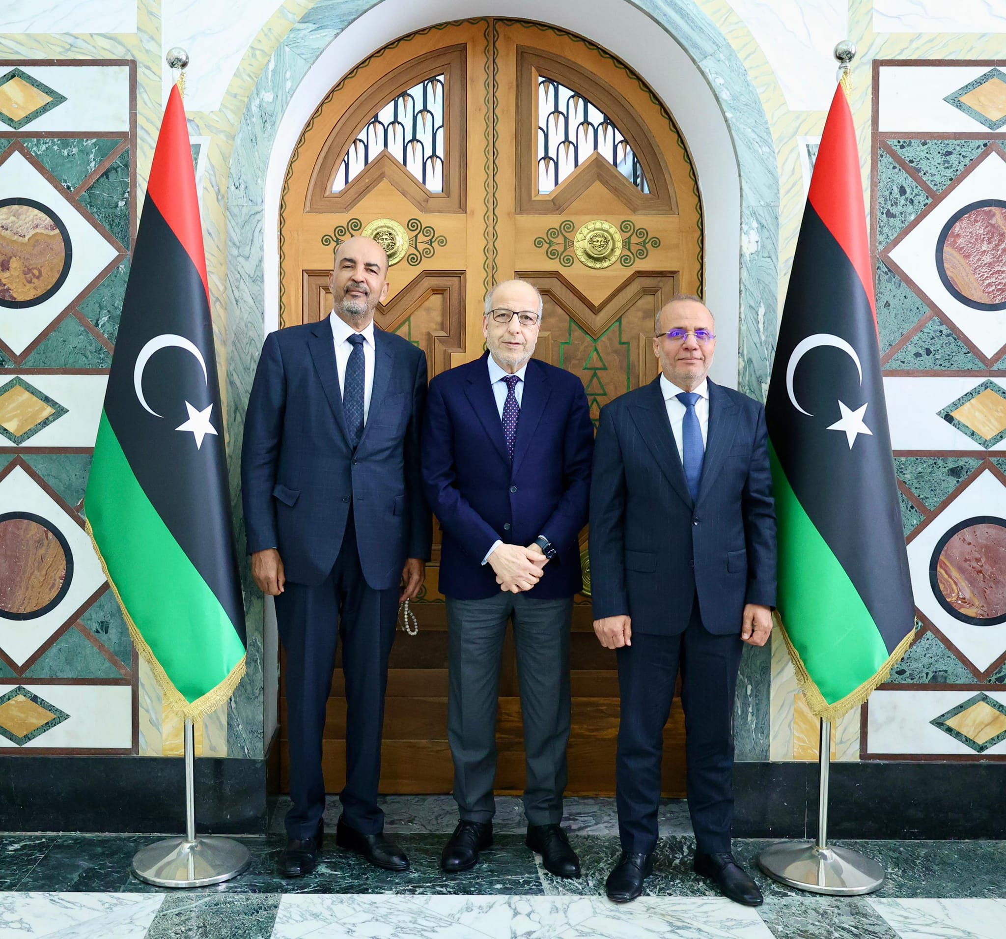 Representatives Al-Lafi and Al-Koni are following up with the Governor of the Central Bank of Libya on the country's financial and economic conditions.