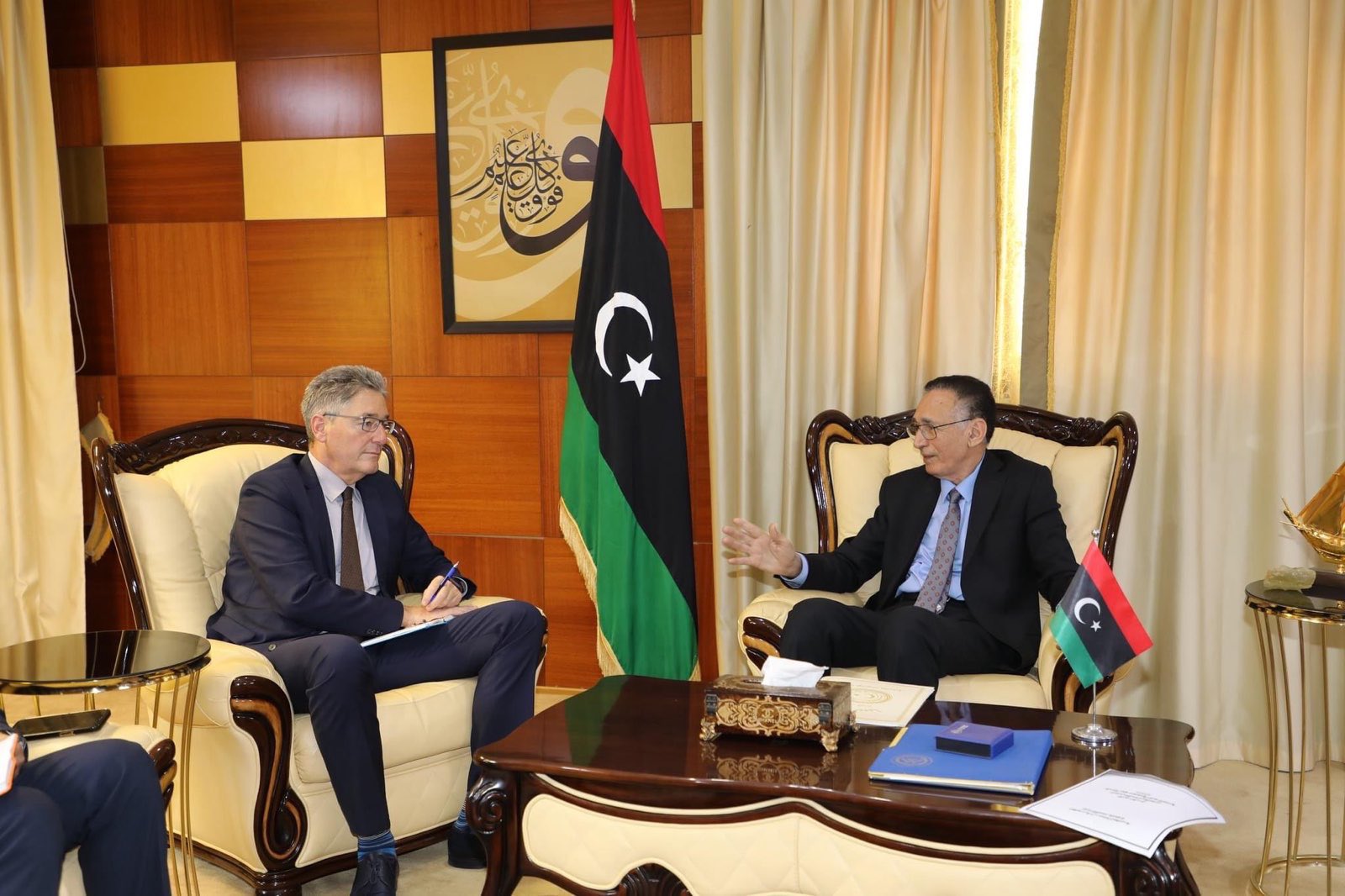 Al-Hawaij meets German Ambassador to Libya.
