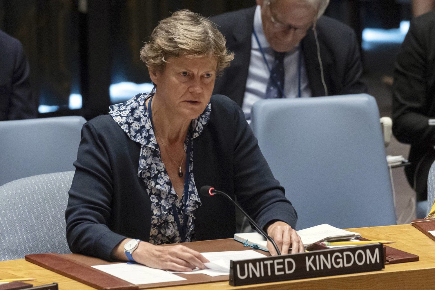 مندوبة بريطانيا لدى مجلس الأمن تدعو  القادة الليبيين إلى التعامل بإيجابية مع مبادرة المبعوث الأممي .