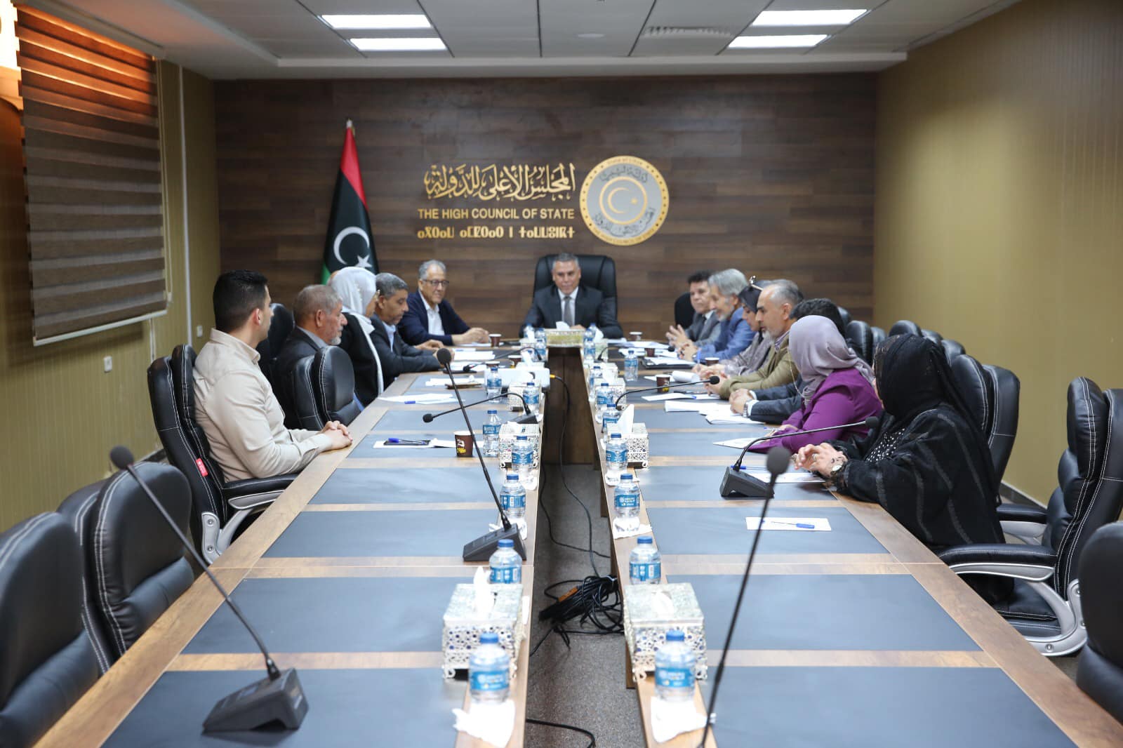 لجنة الأمن القومي بالمجلس الأعلى للدولة تجتمع مع أعضاء من الجمعية الليبية للدراسات الاستراتيجية .