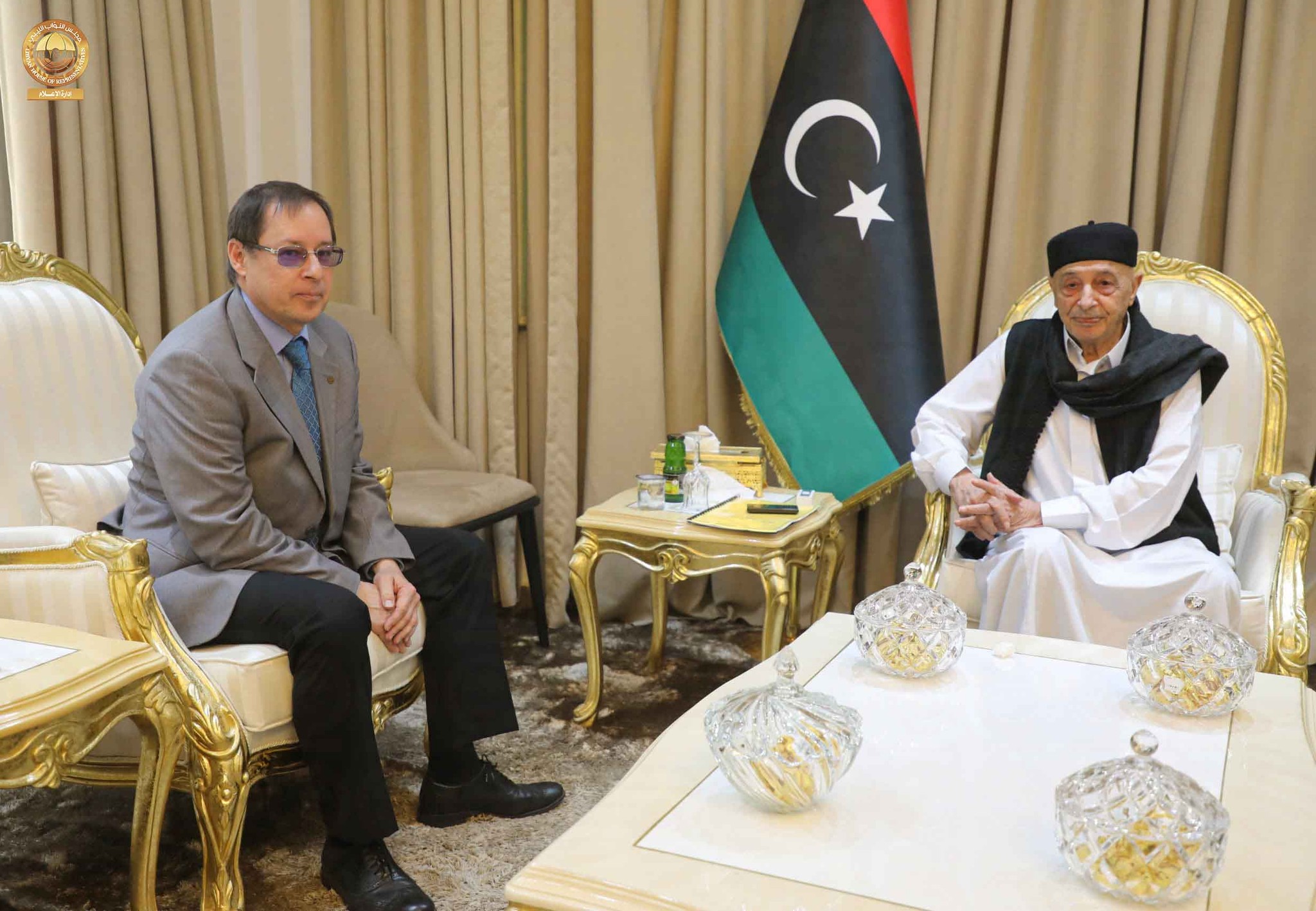 عقيلة صالح خلال لقائه السفير الروسي : الحل في ليبيا يكون بإجراء الانتخابات الرئاسية والبرلمانية .