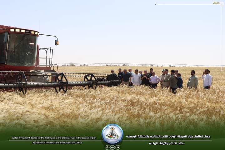 Harvesting operations began in irrigation circles in the large farms of the manmade river Water project.