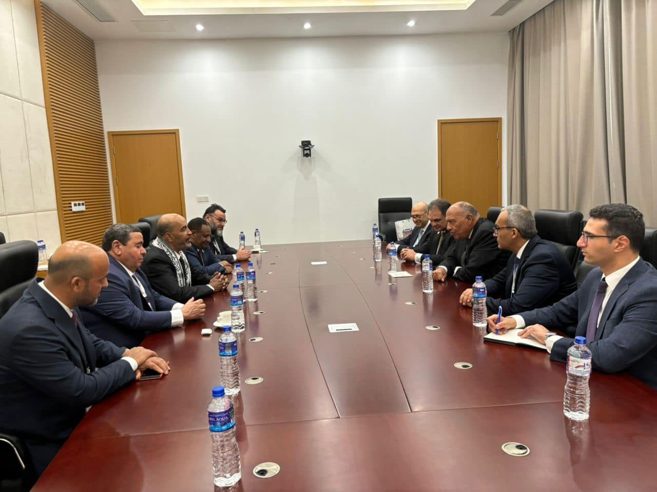 شكري يؤكد حرص مصر على دعم المجلس الرئاسي وتقريب وجهات النظر بين الليبيين.