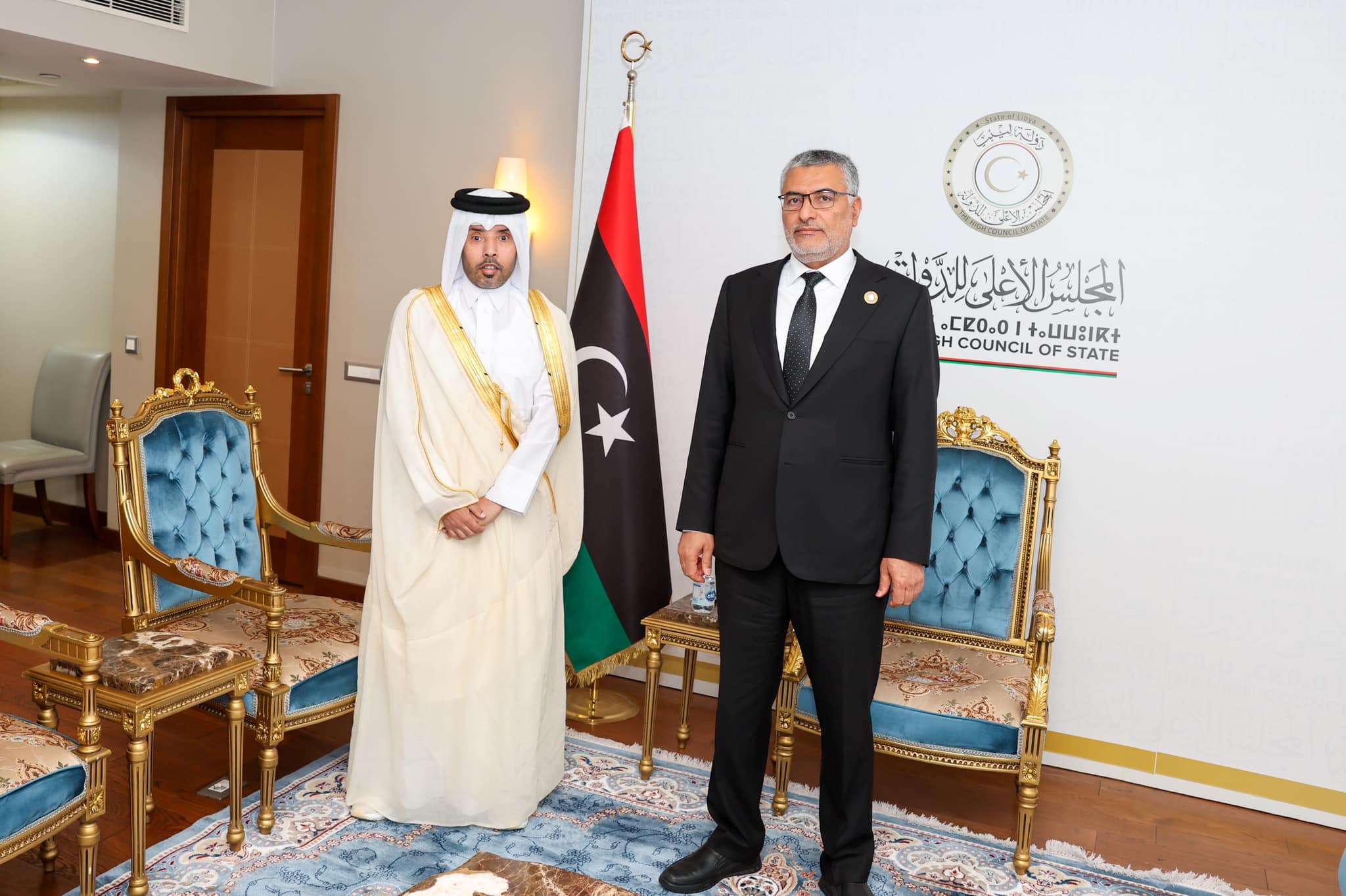  ( تكالة) يبحث مع سفير دولة قطر لدى ليبيا  مستجدات الوضع السياسي في ليبيا وتطوير علاقات التعاون بين البلدين في العديد من المجالات.