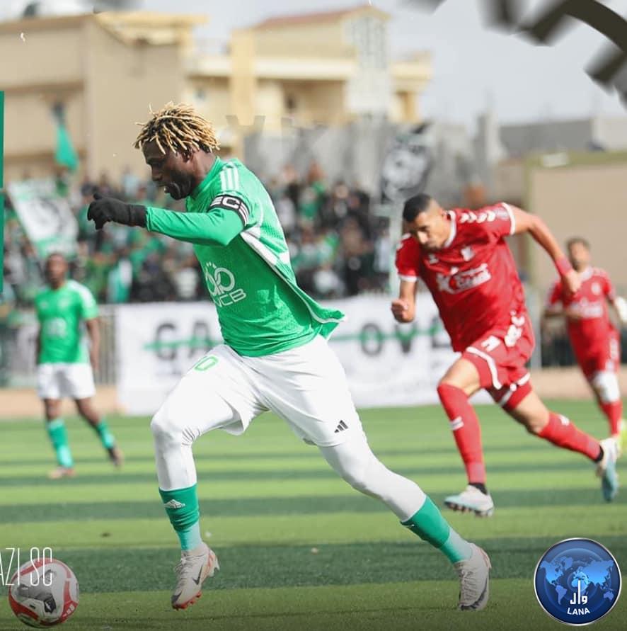 فريق الأخضر  يفوز على  الأهلي بنغازي بهدفين مقابل لا شيء  .