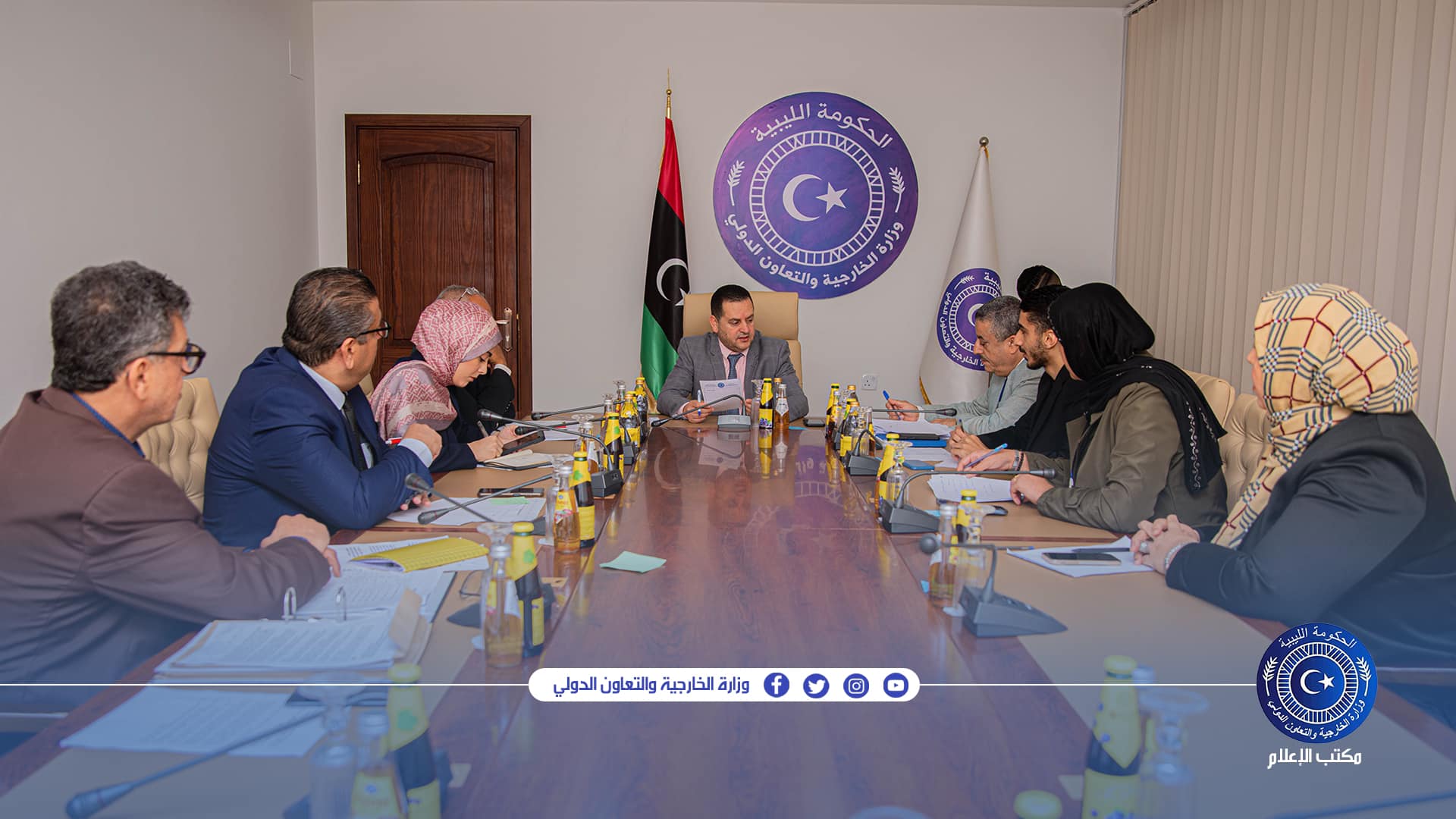 Al-Hawaij discusses with the directors of the European and African departments the arrangements for the International African-European Migration Conference in Benghazi.