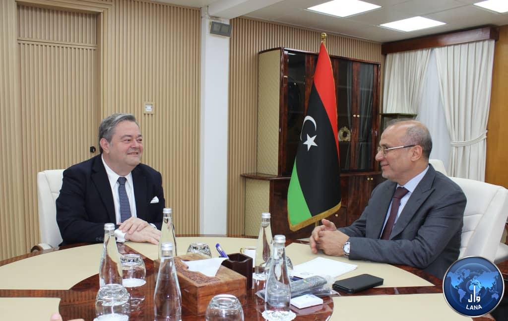 Al-Lafi meets with the Spanish Ambassador.