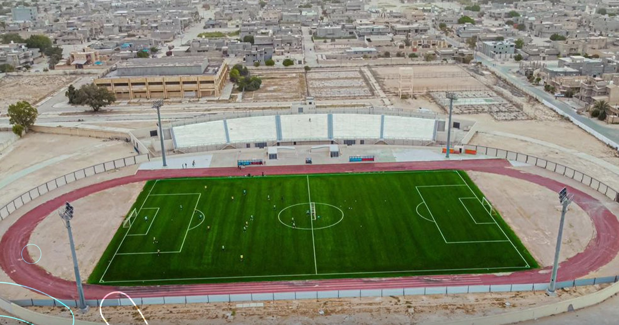 Completion of maintenance and development work at the Jdabiya Sports City Stadium.