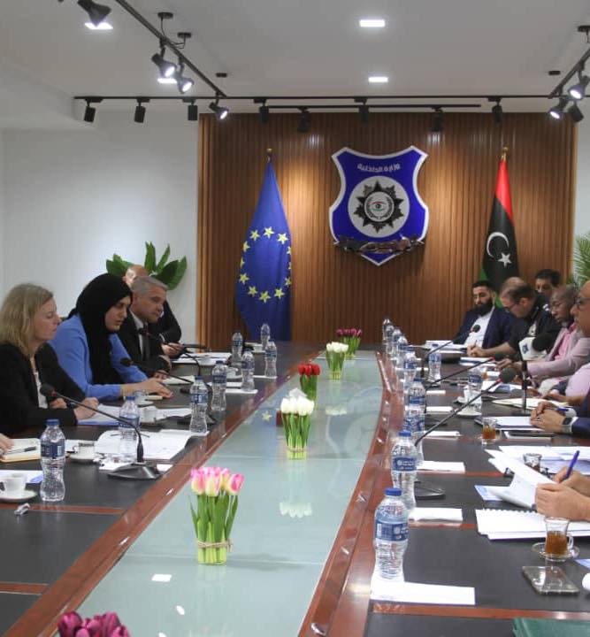 Agencies affiliated with the Ministry of Interior discuss with a delegation from the European Union Commission ways to support security capabilities in securing borders.