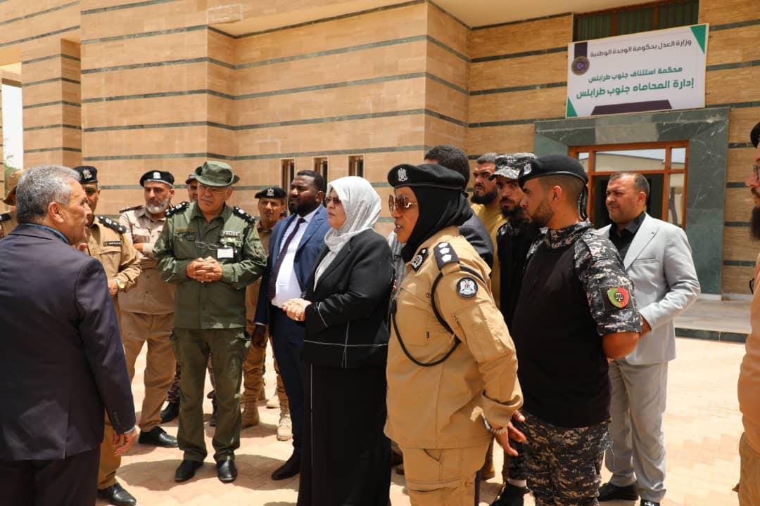 وزيرة العدل تتفقد جهوزية عدد من المقرات القضائية الجديدة بدائرة اختصاص محكمة استئناف جنوب طرابلس.