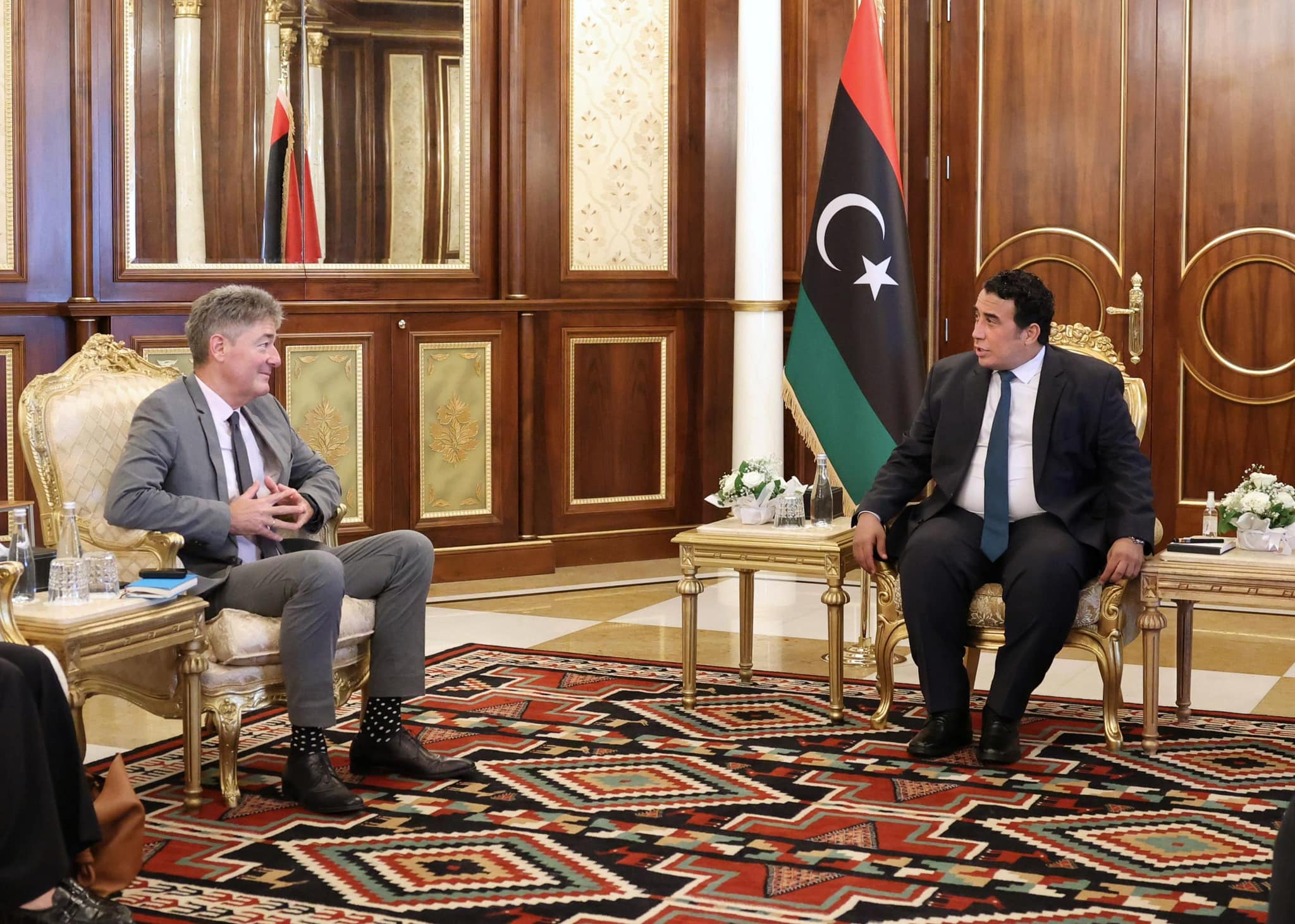 Al-Menfi receives the German ambassador to Libya on the occasion of the end of his work.