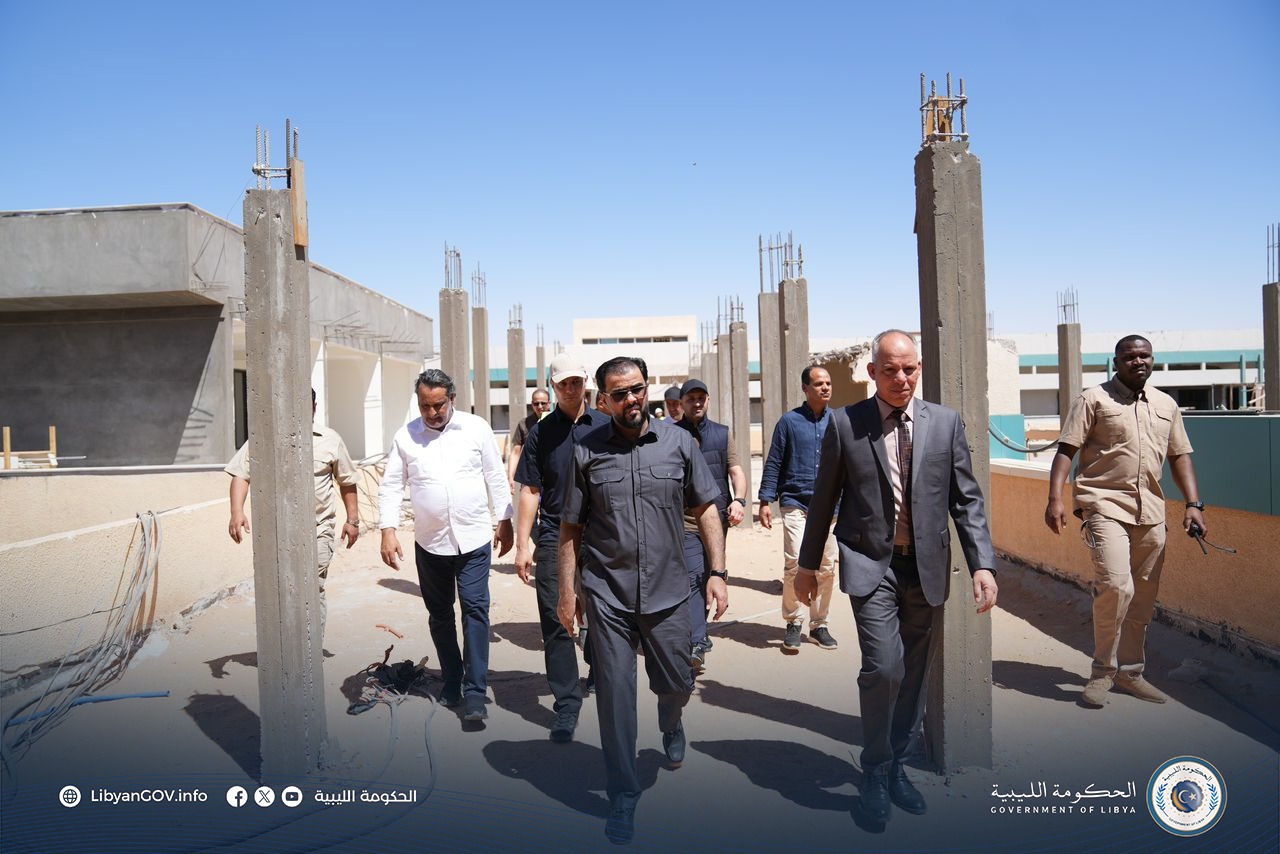 The Prime Minister-designate of Parliament arrives in the city of Sebha to announce the launch of the work of the companies in charge of reconstruction.