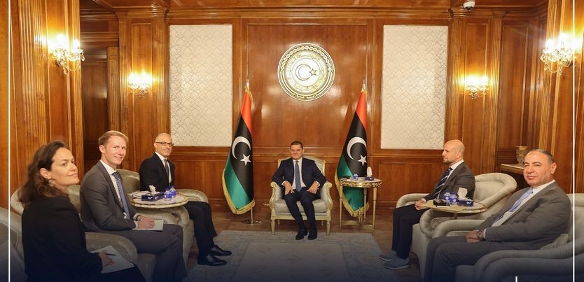 Al-Dbaiba meets with the European Union Ambassador to Libya.