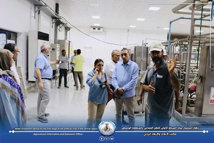منسقة مبادرة نقوسيا للبلديات فى ليبيا  تزور  جهاز استثمار مياه  النهر الصناعي  ومصنع البان القرضابية  .