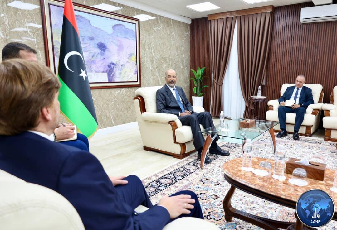 Al-Koni receives the Spanish ambassador to Libya.