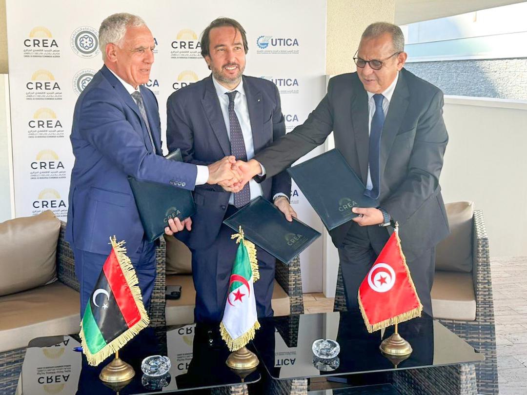 اتفاق بين الاتحاد العام الليبي لغرف التجارة والاتحاد التونسي للصناعات ومجلس التجديد الاقتصادي الجزائري.