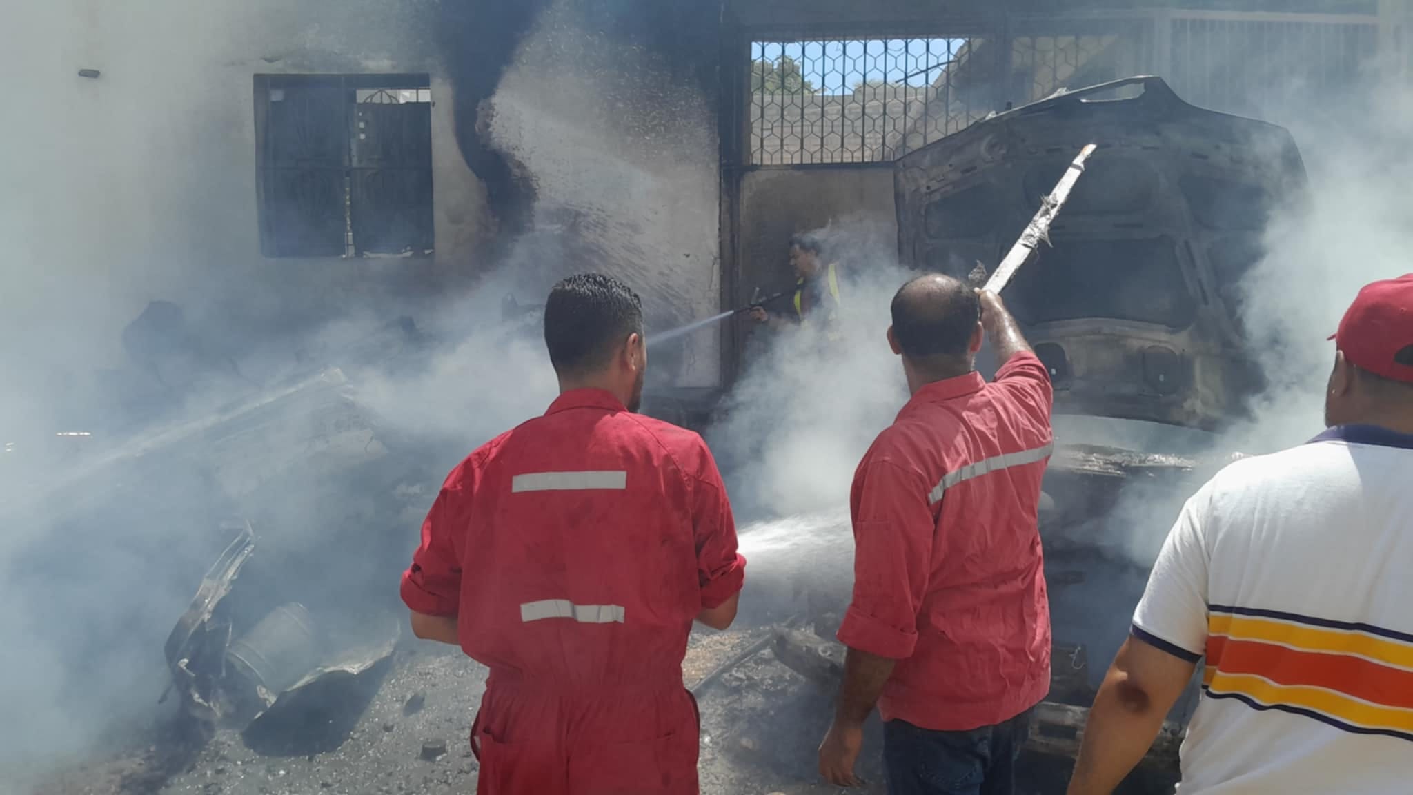 Extinguishing a fire on the eastern coast of Darna.