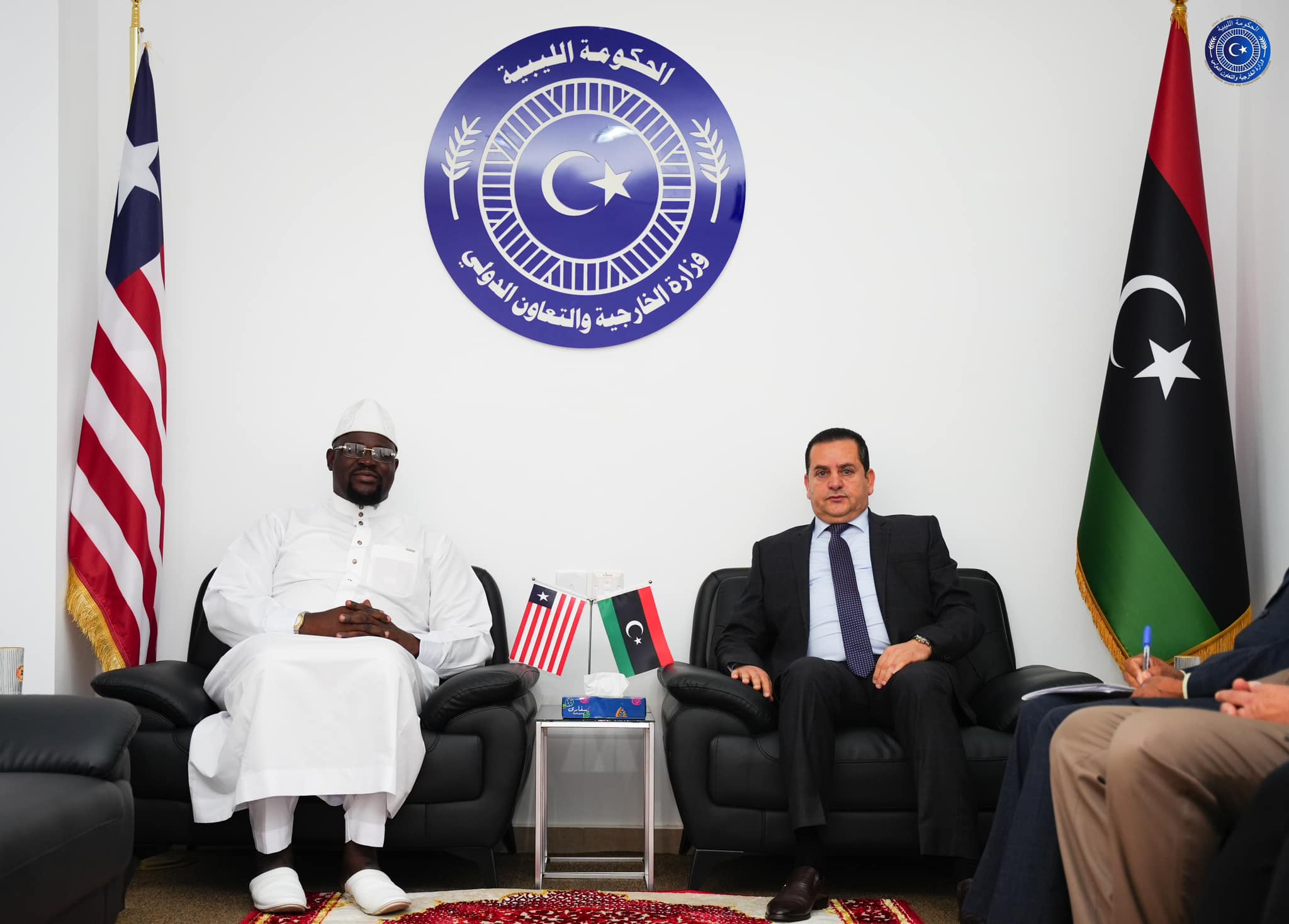 Al-Hwaij meets with the Special Presidential Envoy of the President of Liberia.