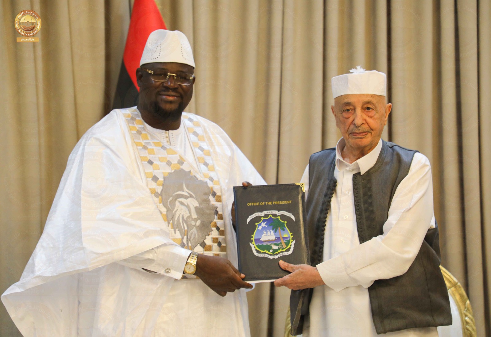 Speaker of the House of Representatives receives a written message from the President of Liberia.