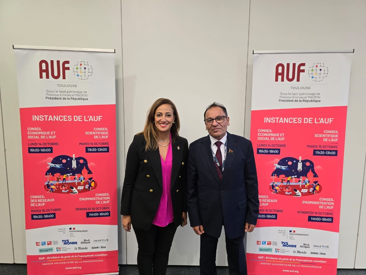 Al-Qayeb meets with a member of the French Parliament on the sidelines of the International Francophonie Scientific Week in Toulouse.