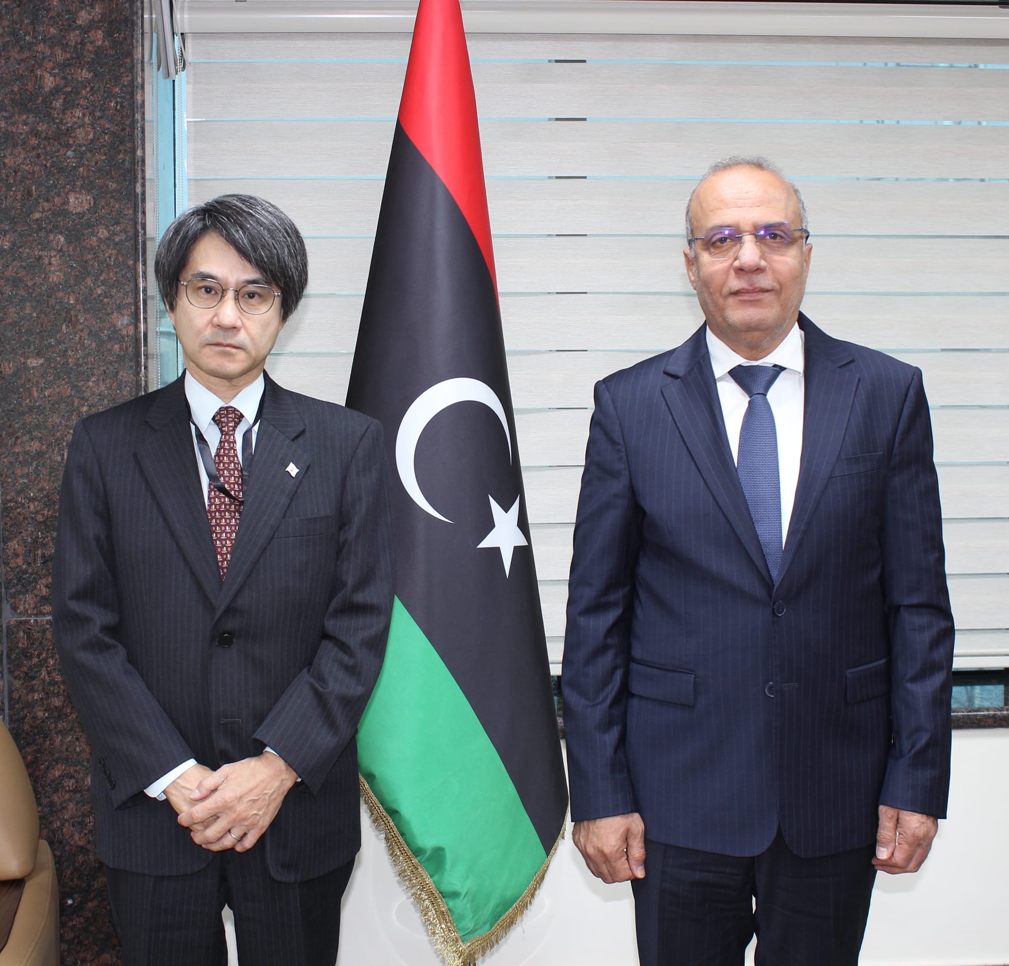 Al-Lafi discusses with the Japanese Ambassador supporting joint cooperation between the two countries