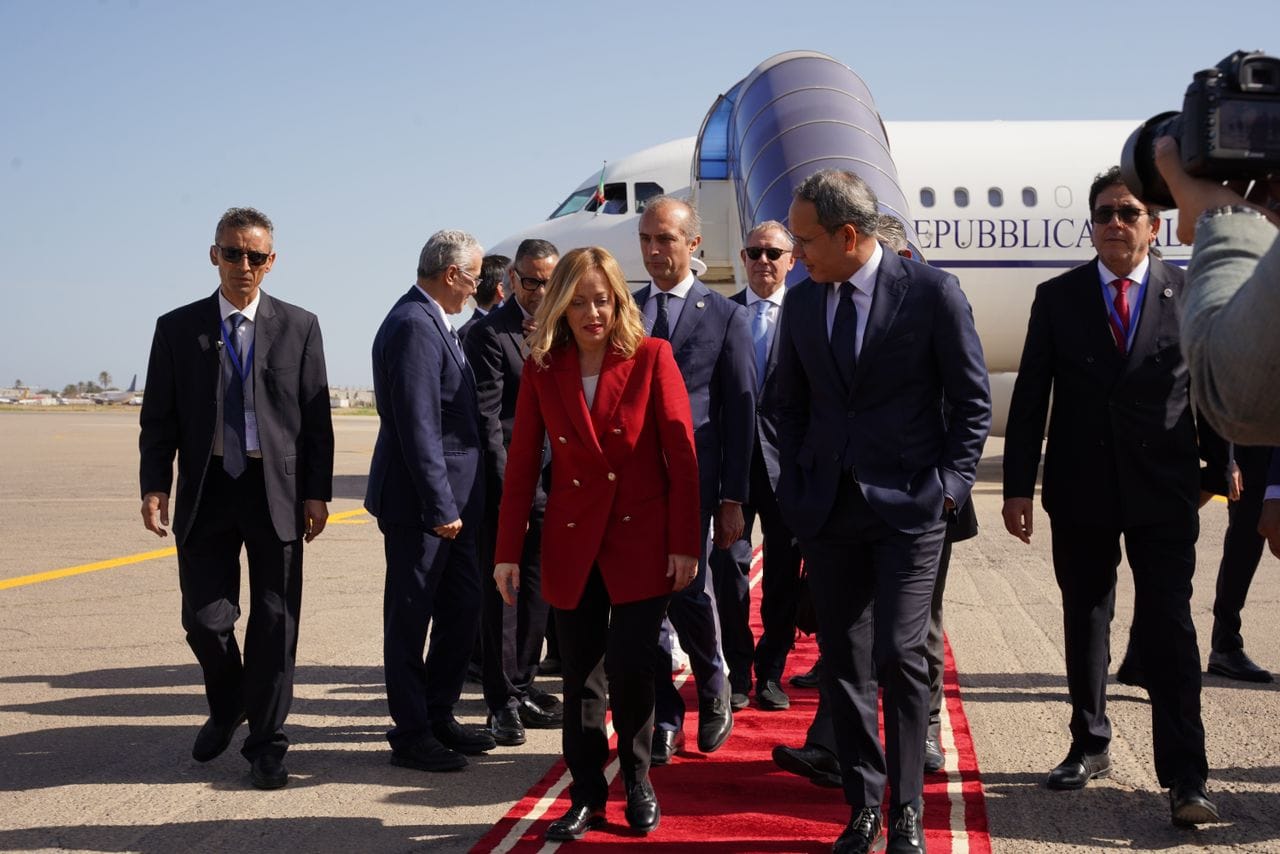 Meloni arrives in Tripoli to participate in the 30th session of the Italian-Libyan Business Forum