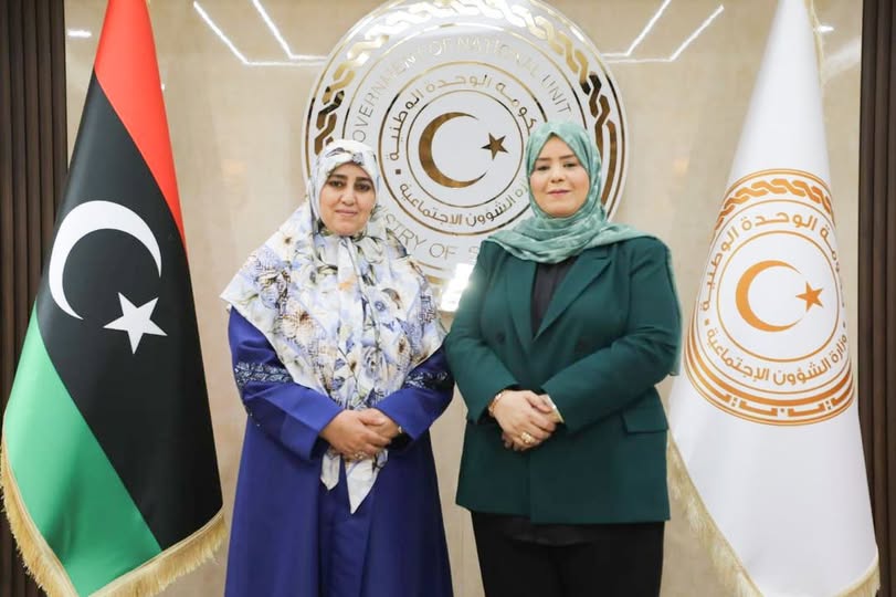  الكيلاني والمقطوف تبحثان تحسين الخدمات الاجتماعية ودعم الأسر ذات الدخل المحدود ببلدية زلطن