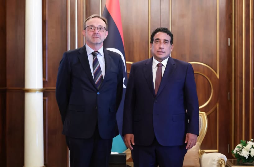المنفي يستقبل السفير البلجيكي لدى ليبيا بمناسبة ان